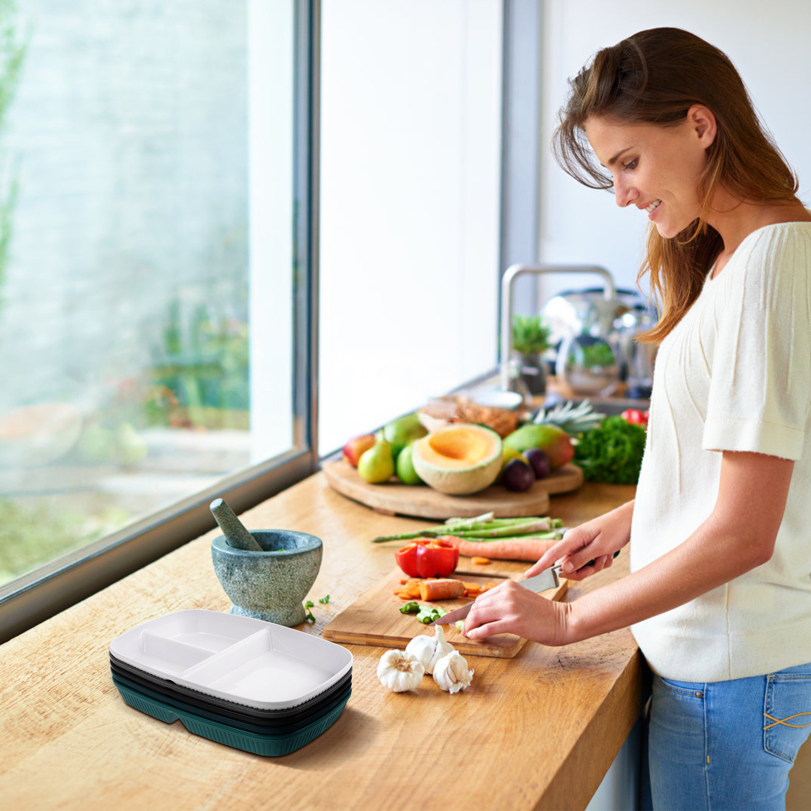 Meal Prep Diet - Set di 5 Piatti Divisi per