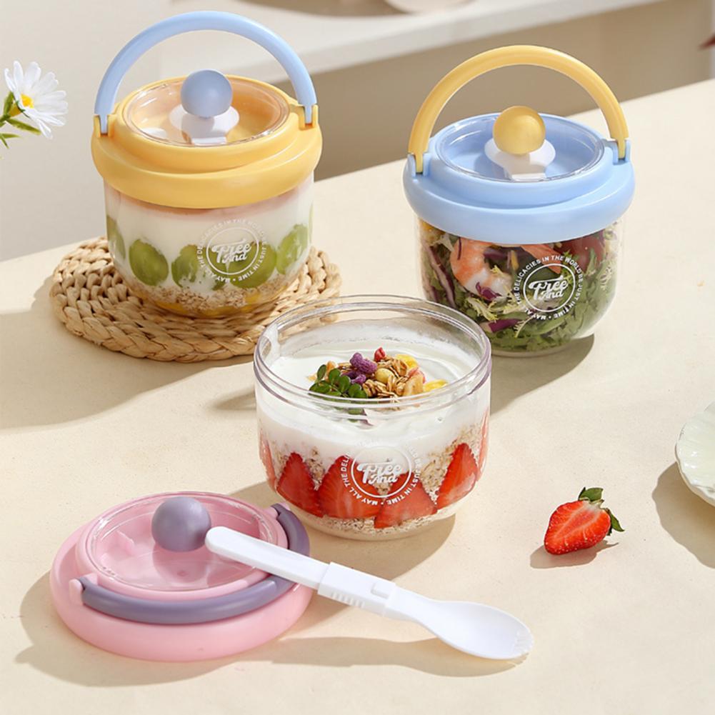 Meal Prep Overnight Oats - Ciotola Portatile per Insalata con Forchetta